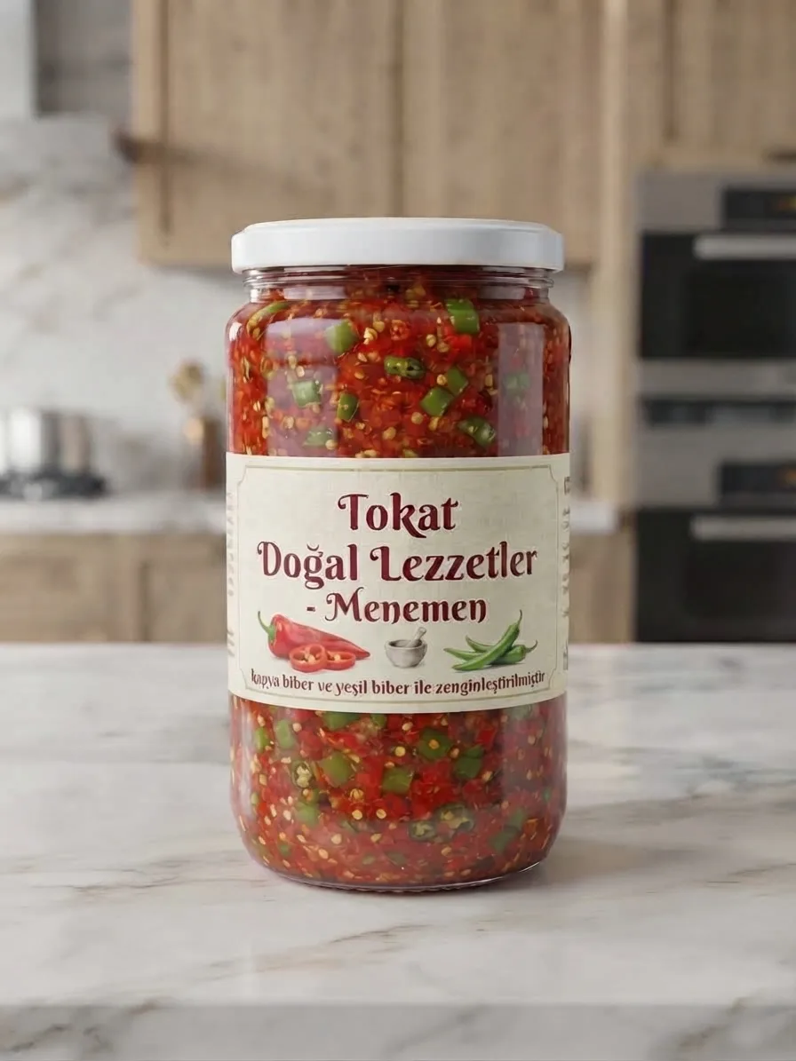 MENEMENLİK DOMATES VE YEŞİL BAHÇE BİBERİ KONSERVESİ