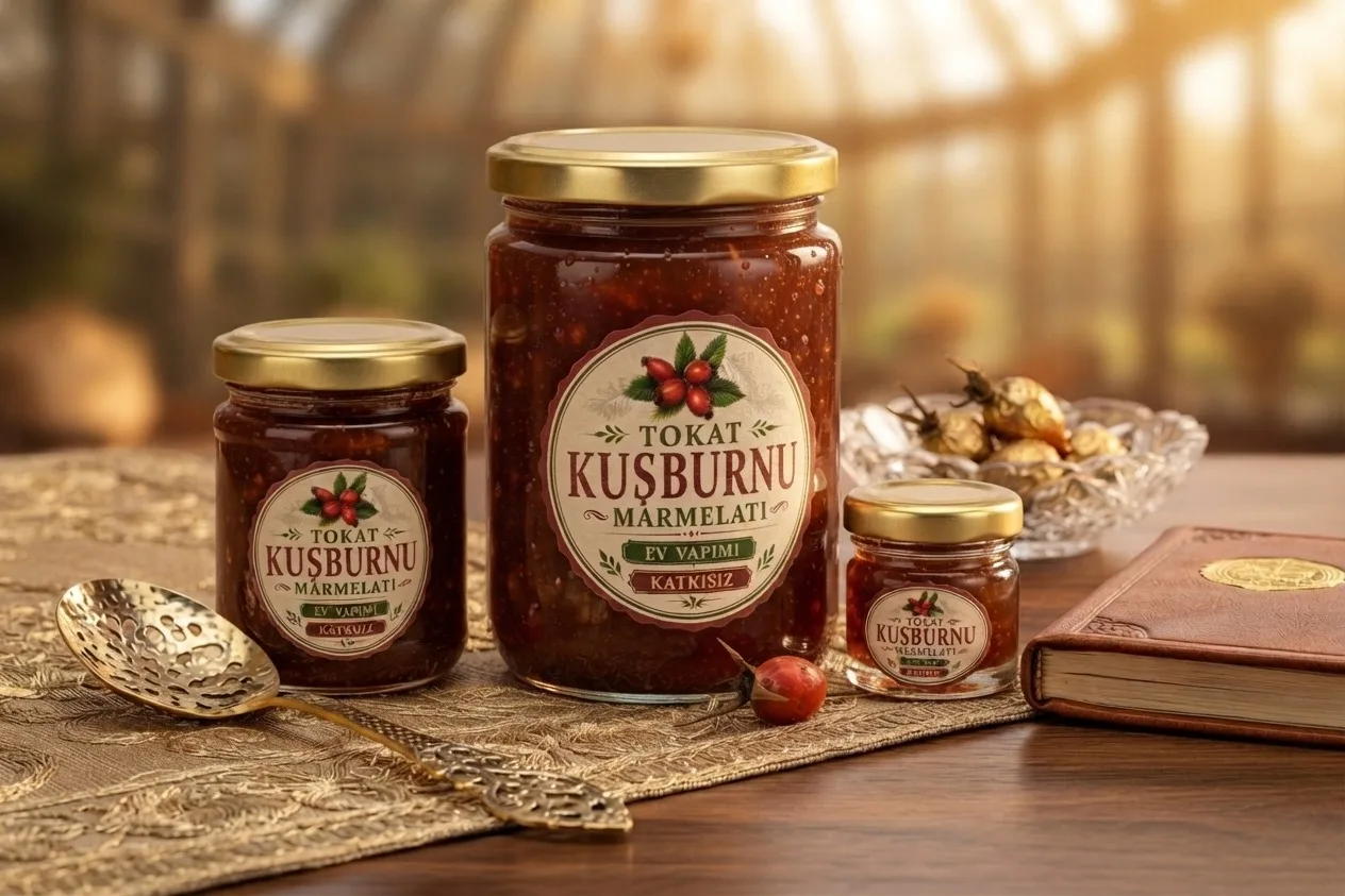 KUŞBURNU MARMELATI (ÜZÜM ŞIRASI İLE TATLANDIRILMIŞTIR)