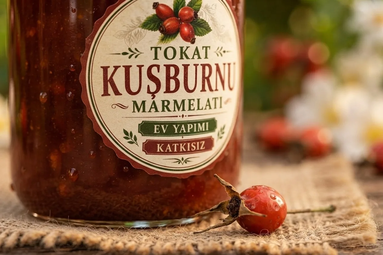 KUŞBURNU MARMELATI (ÜZÜM ŞIRASI İLE TATLANDIRILMIŞTIR)
