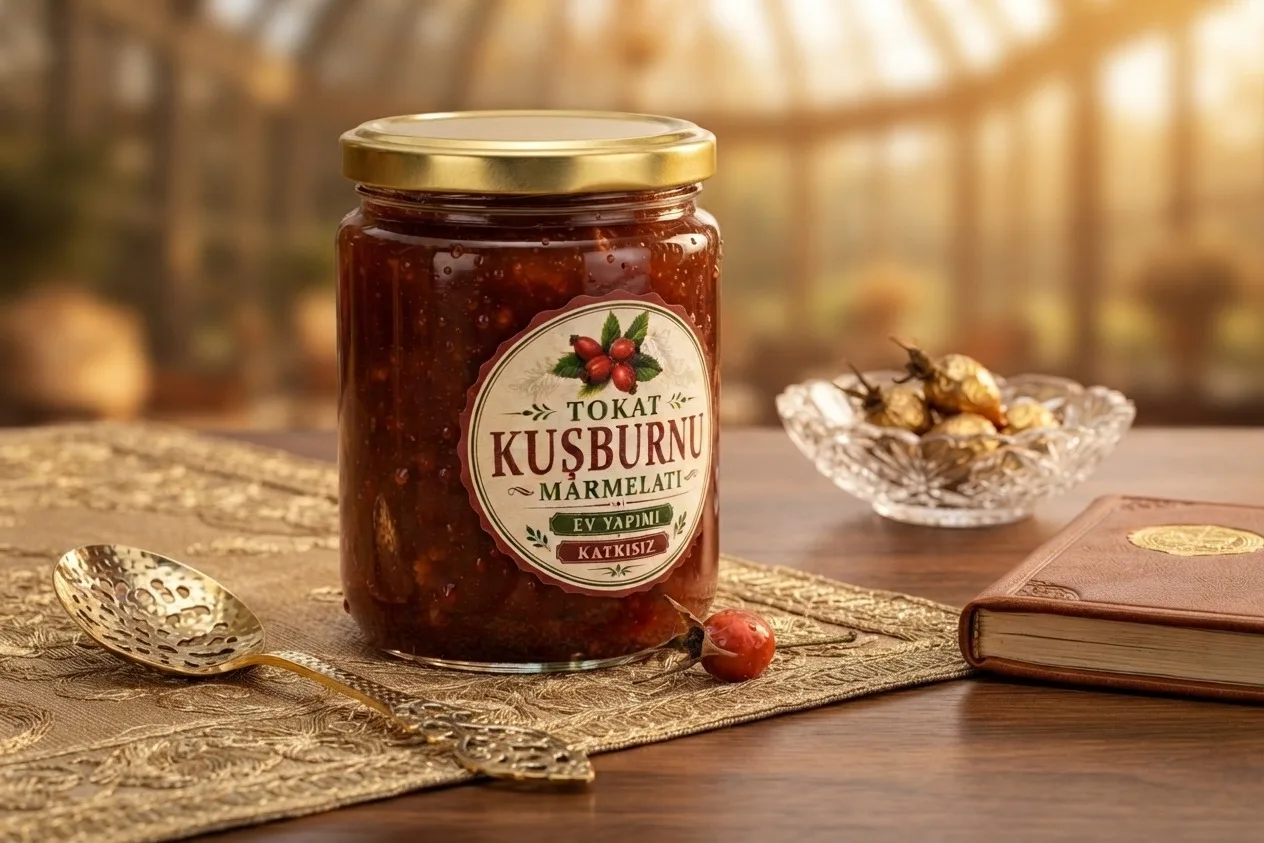 KUŞBURNU MARMELATI (ÜZÜM ŞIRASI İLE TATLANDIRILMIŞTIR)